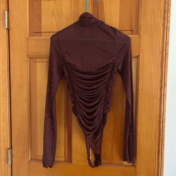 Free People Intimately Under It All Sheer Bodysuit in Chocolate Brown - Picture 6 of 6